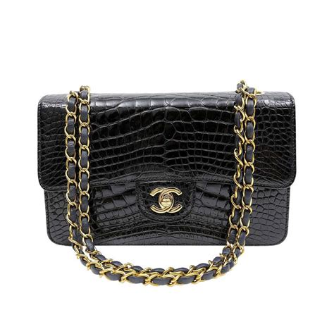 chanel alligator timeless classic flap bag|discontinued chanel flaps.